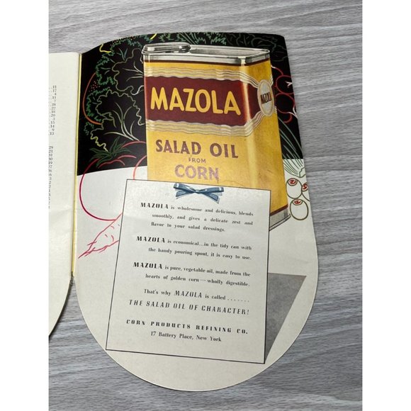 Mazola Salad Bowl Vintage Recipe Booklet 1938 Salad Oil Cookbook - Picture 7 of 8